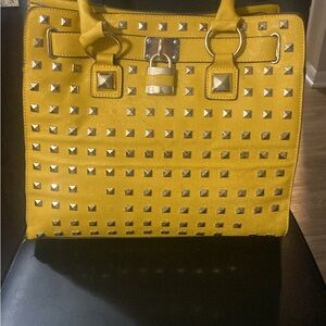 Yellow Studded Handbag